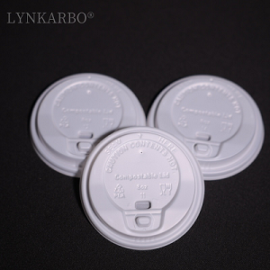CPLA 80mm kertakäyttöinen Flip-Top Natural Color Cupin kansi